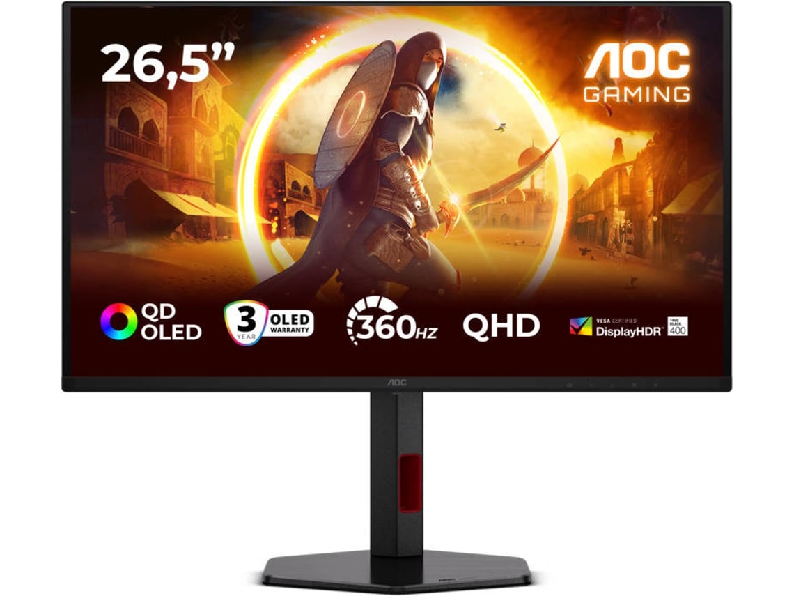 Monitor AOC G4 Q27G4SDR (26.5'' - Quad HD - 0.03 ms - 360 Hz - Preto)