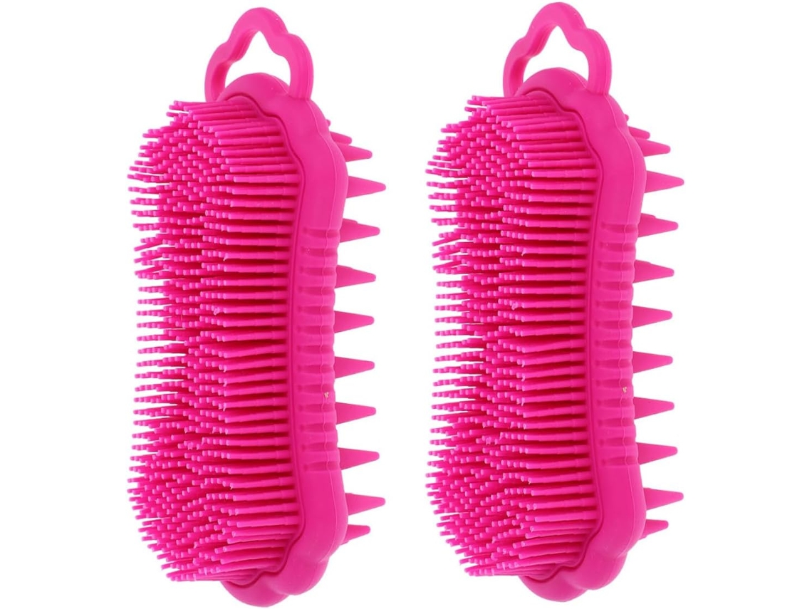 2-escovas De Silicone Para Lavar O Couro Cabeludo E Corpo | Uso Diário No Banho, Cerdas Macias Para Massagem Suave E