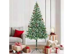 Vidaxl Árvore De Natal Artificial Com 300 Leds Verde 180 Cm Pvc E Aço