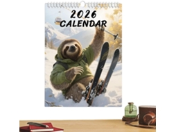 Calendário Animal 2026 Mensal 12 21x28 Cm para Apartamento, de Jardim CHABERLU