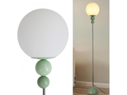 Candeeiro de Pé Multibolas em Metal Verde com Esfera Branca Opaca Design Moderno, Casquilho E27 ALPINALUZ