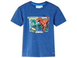 T-shirt Para Criança Azul-escuro Mesclado 140