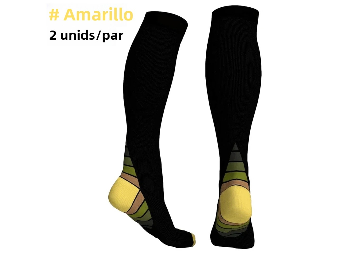 Meias de Compressão com Compressão Progressiva de 20 30 Mmhg para Corrida (amarelo, um Par, Tamanho P)