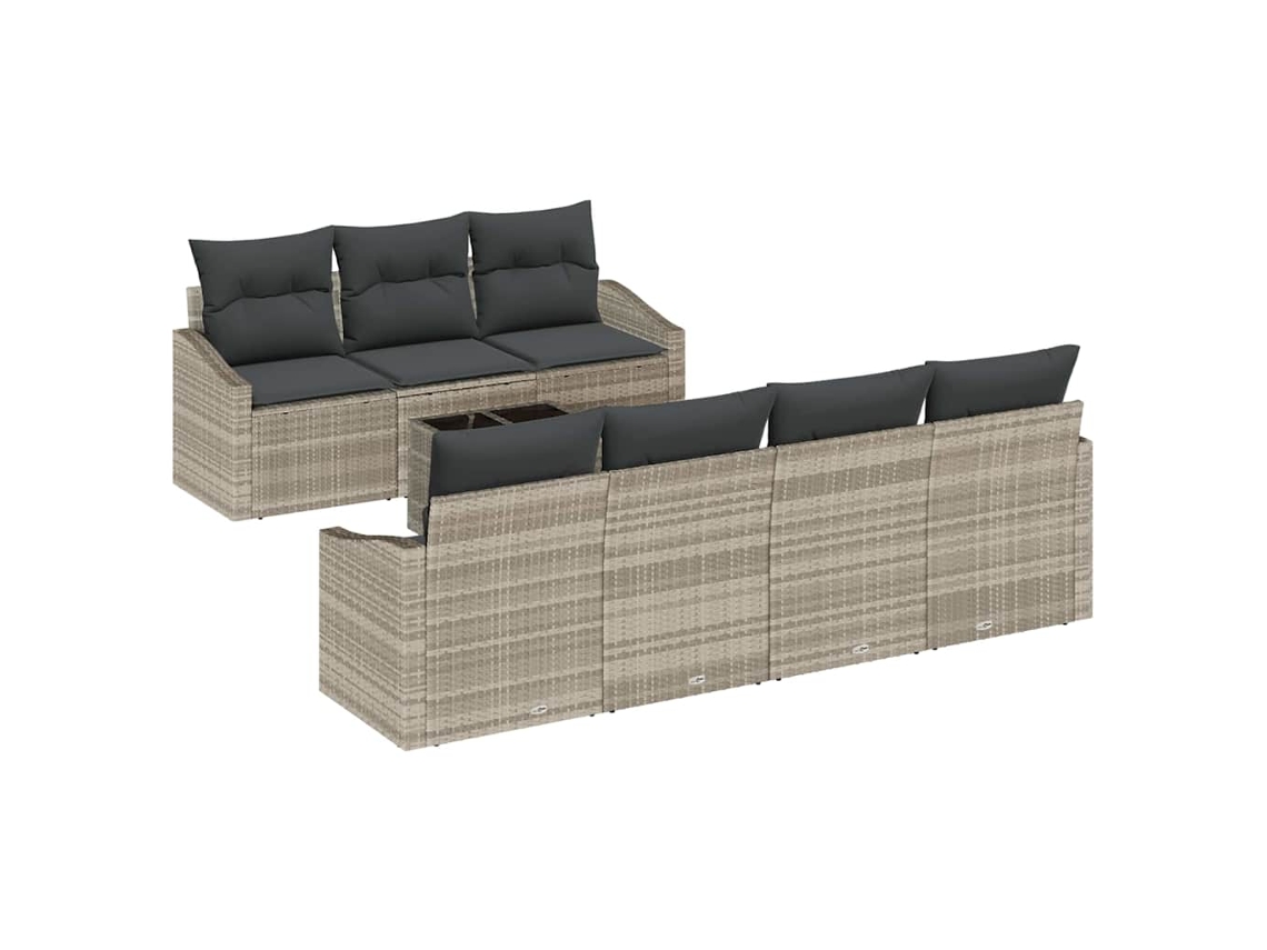 Maison Exclusive - Conjunto De Sofás 8 Pcs Cinza Claro E Cinza Escuro Vime Pe