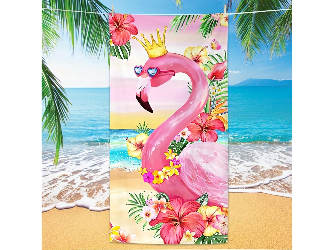 Toalhas De Praia Estampa Em Microfibra Absorvente Para Campismo, Piscina E Viagens.180*90cm Flamingo Hexinyigjly