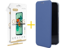 Capa e Película Huawei Mate 30 Lite ACCETEL Flip Cover 9160 Azul