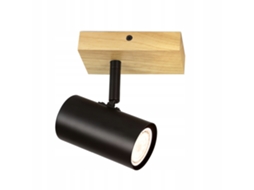 Plafon 1 Chama Madeira Preto Plafon de Corredor Metal Retro Gu10 350 Pino de Teto Giratório Max.40W NETTLIFE
