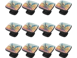 Puxadores Quadrados Para Gavetas De Cômoda, Puxadores Para Armários De Cozinha, 12 Peças, Árvore Abstrata, Grafite