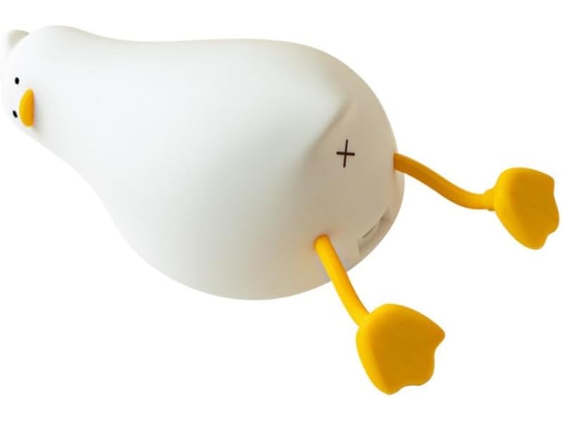 Luminária Noturna Recarregável Em Silicone Formato De Pato, Com 3