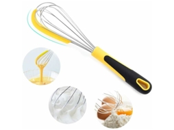 Batedor De Aço Inoxidável Com Cabo Silicone E Raspador, Batedor Profissional De Aço Inoxidável Para Bater Manualmente Na Cozinha