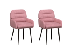 Vidaxl Cadeiras De Jantar 2 Pcs Veludo (v) Rosa 59 X 59,5 X 90 Cm
