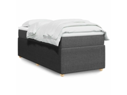 Vidaxl Cama com Molas/colchão 90x200 Cm Tecido Cinzento escuro
