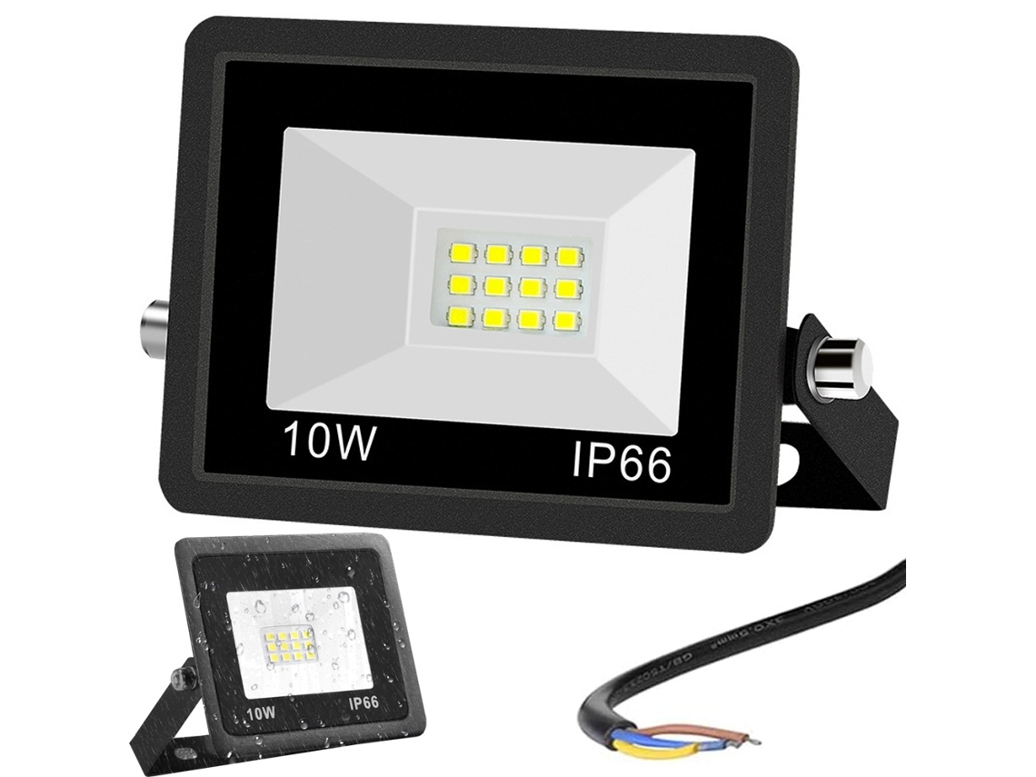 Refletor Led, 10w, 6000k, Ip66, Resistente À Água, Para Destaque Em Teto, Jardim, Fachada Ou Áreas Exteriores