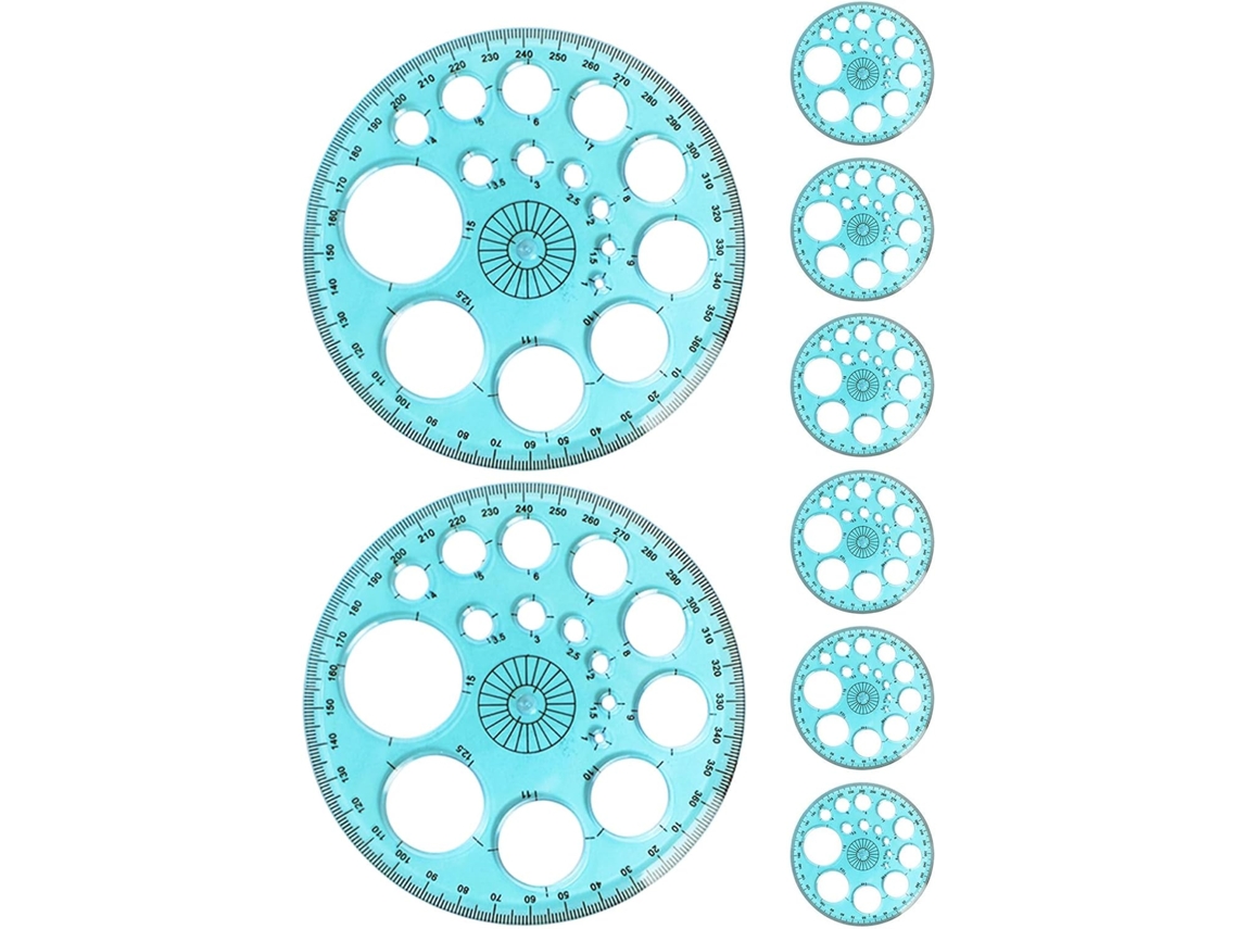 Conjunto De 8 Peças Ferramentas Para Criar Ângulos E Círculos Lurrose Com Modelos Integrados Régua Geométrica 360 ​​graus