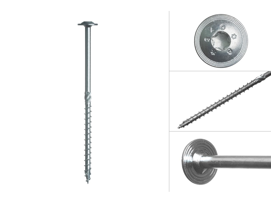 Parafuso Anilha Galvanizado 8.0 X 160 Mm Torx Caixa 50 Peças WOVAR