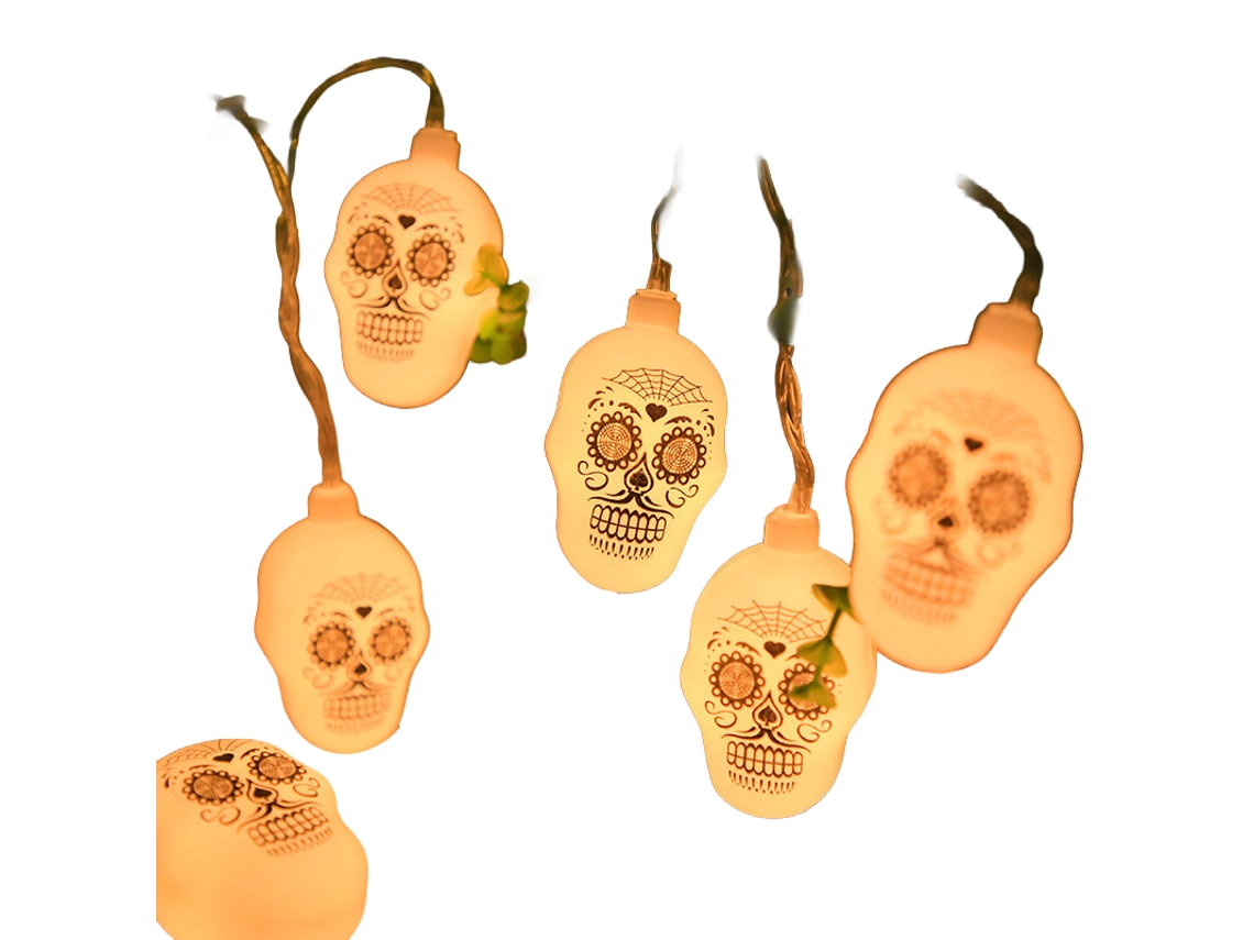 Laxiscreed Série De Luzes De Halloween Com Abóboras, Caveiras E Vassouras, 3m Com 20 Leds E Usb