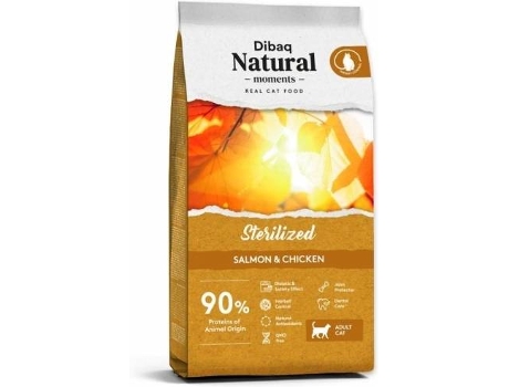 Ração para Gatos DIBAQ NATURAL MOMENTS Esterilizados Salmon (7kg - Seca - Adulto - Sabor: Salmao, Frango)