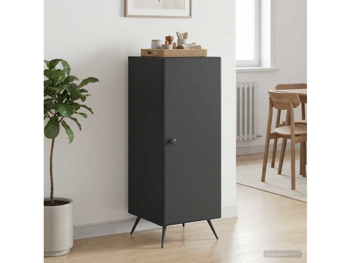 Vidaxl Buffet Preto 33 X 34,5 X 90 Cm Derivados De Madeira