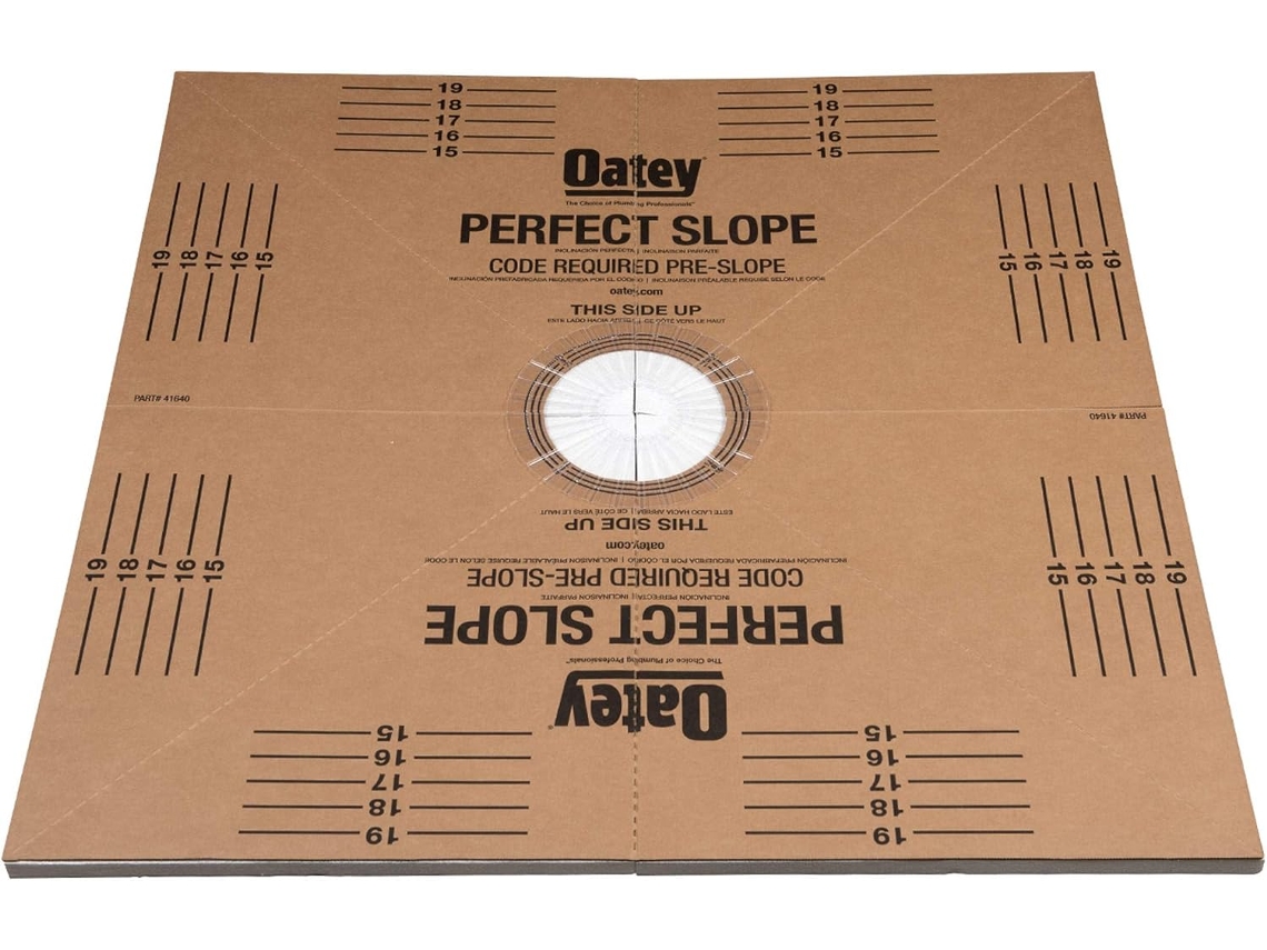 Chuveiro Pré-inclinado Oatey 41640 Com Revestimento Cerâmico, 101,6 X 101,6 Cm