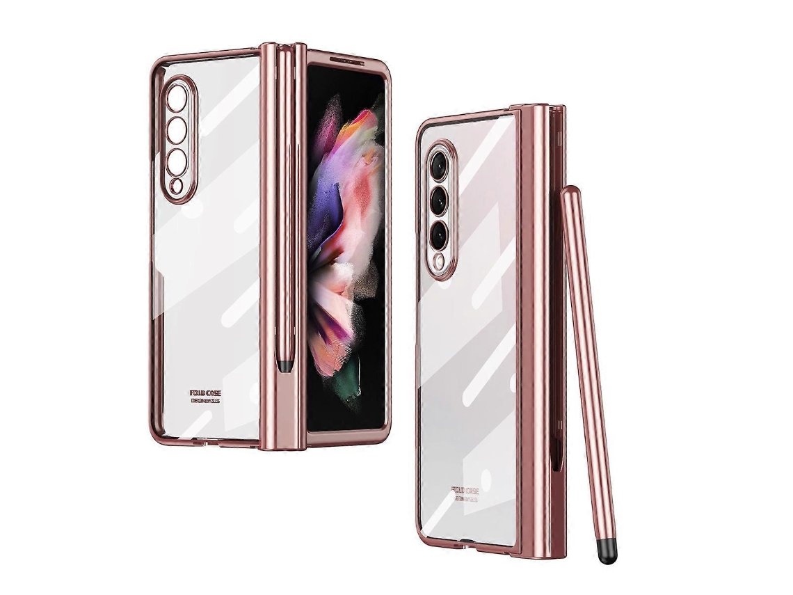 Capa De Celular Com Dobradiça Galvanizada E Caneta Para Samsung Galaxy Z Fold3 5g