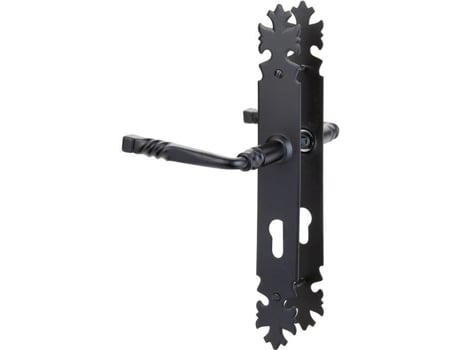 Maçaneta para Porta de Entrada Loire BRIONNE Preto Chave I 195 Mm