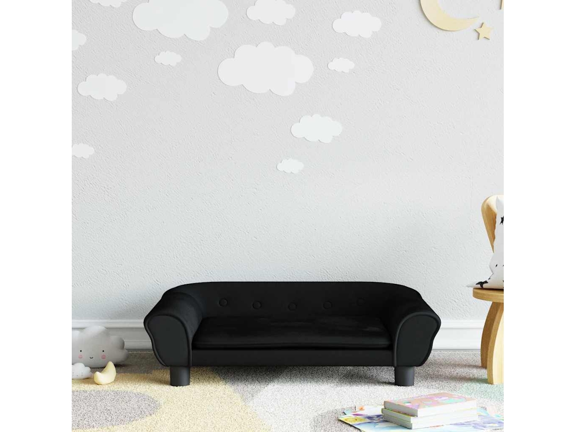 Vidaxl Sofá Infantil 70x45x26 Cm Veludo Preto