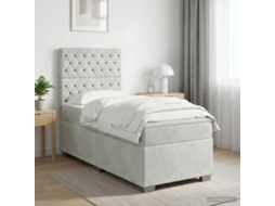 Vidaxl Cama Box Spring Com Colchão Cinzento-claro 80 X 200 Cm Veludo