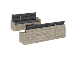 Maison Exclusive - Conjunto De Sofás 8 Pcs Cinza Claro E Cinza Escuro Vime Pe