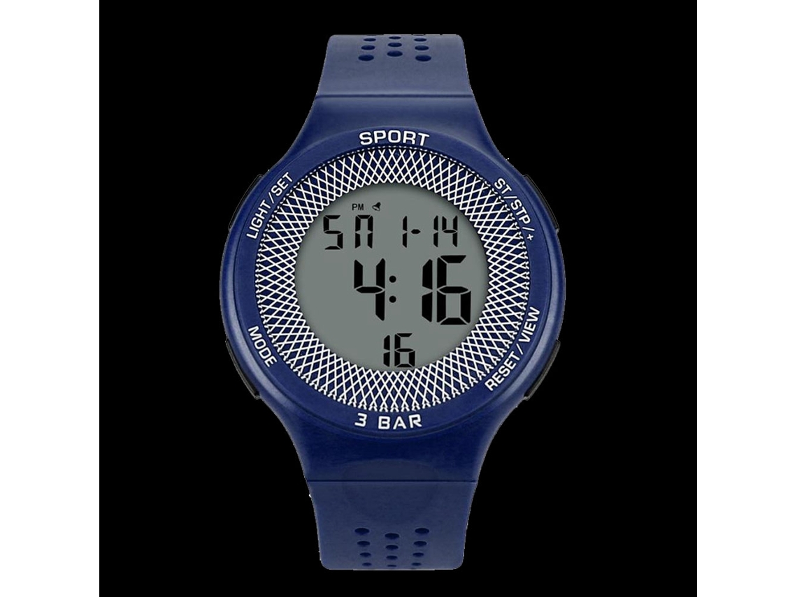 Relógio de pulso masculino de silicone, relógio eletrônico para negócios, azul.