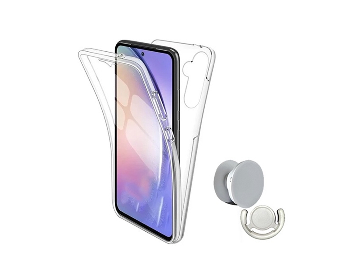 Kit Capa 360° Impact Protection 1 Gripholder 1 Suporte Phonecare Para Samsung Galaxy A37 5g - Transparente/branco