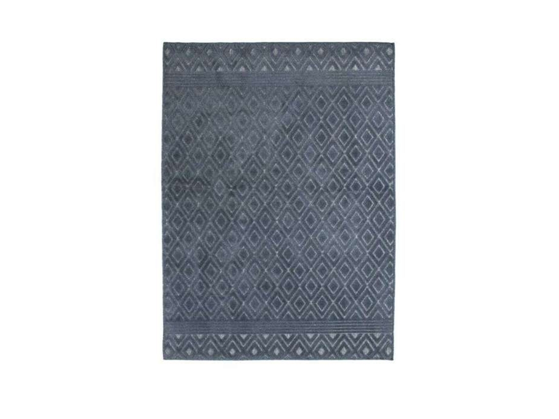Tapete De Sala Com Padrões De Losangos Azuis 133x180