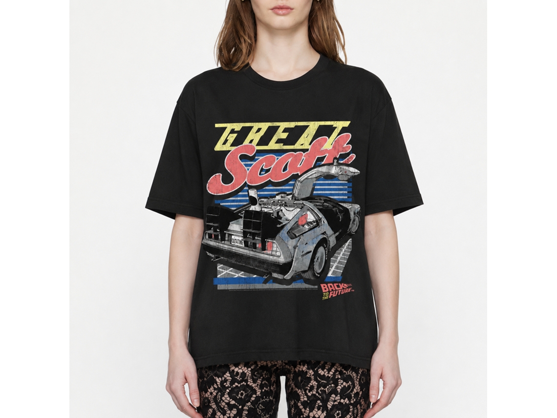 Rockinstone Back To The Future Movie Great Scott Black Adult T-shirt Size:l