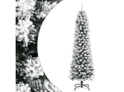 Vidaxl Árvore De Natal Artificial Fina Com Neve Pvc E Pe 120 Cm