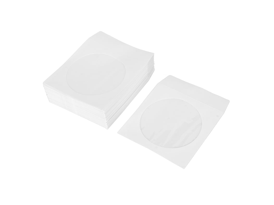 100 Capas Para Cd/dvd 4.7 Polegadas Janela Transparente Papel Espesso Anti-poeira Reutilizáveis
