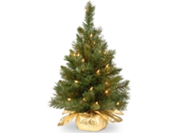 Mini Árvore de Natal AQUAFORGE Artificial Pré Iluminada com Luzes Pequenas e Saco de Tecido como Base