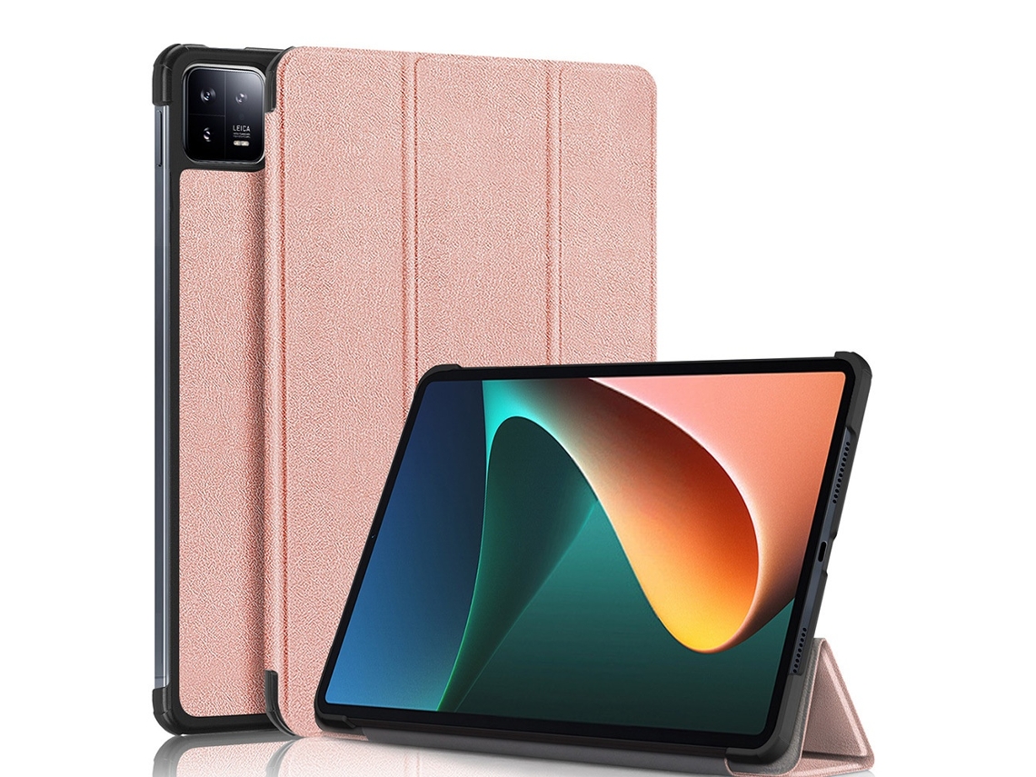 Capa Protetora Para Tablet Para Redmi Tablet Se 11 Polegadas 2023, Dobragem Tripla Ouro Rosa - Elysve