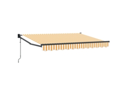 Vidaxl Toldo Retrátil Elétrico Amarelo E Branco 3 X 2 M