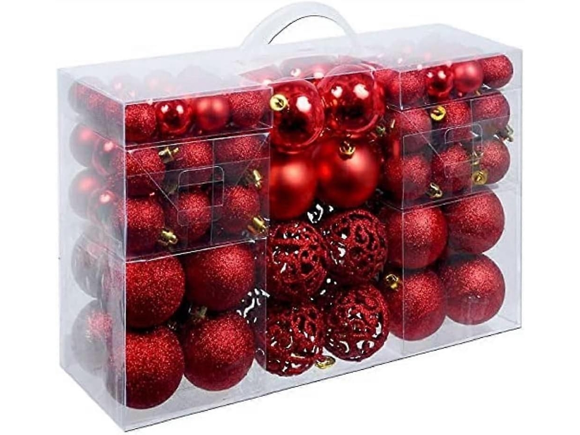 Conjunto De Natal Com 100 Bolas De Natal Em Plástico Brilhante