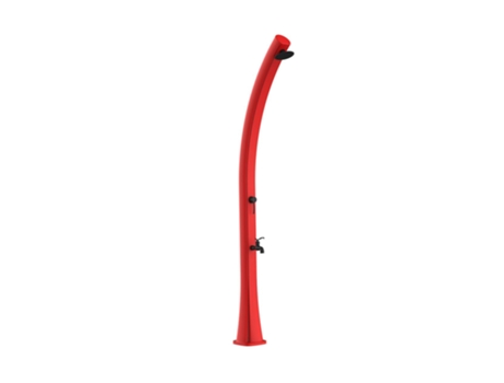 Starmatrix RIO Ducha solar curva de polietileno Altura 226 cm Depósito 22 l Lavapiés, Rojo
