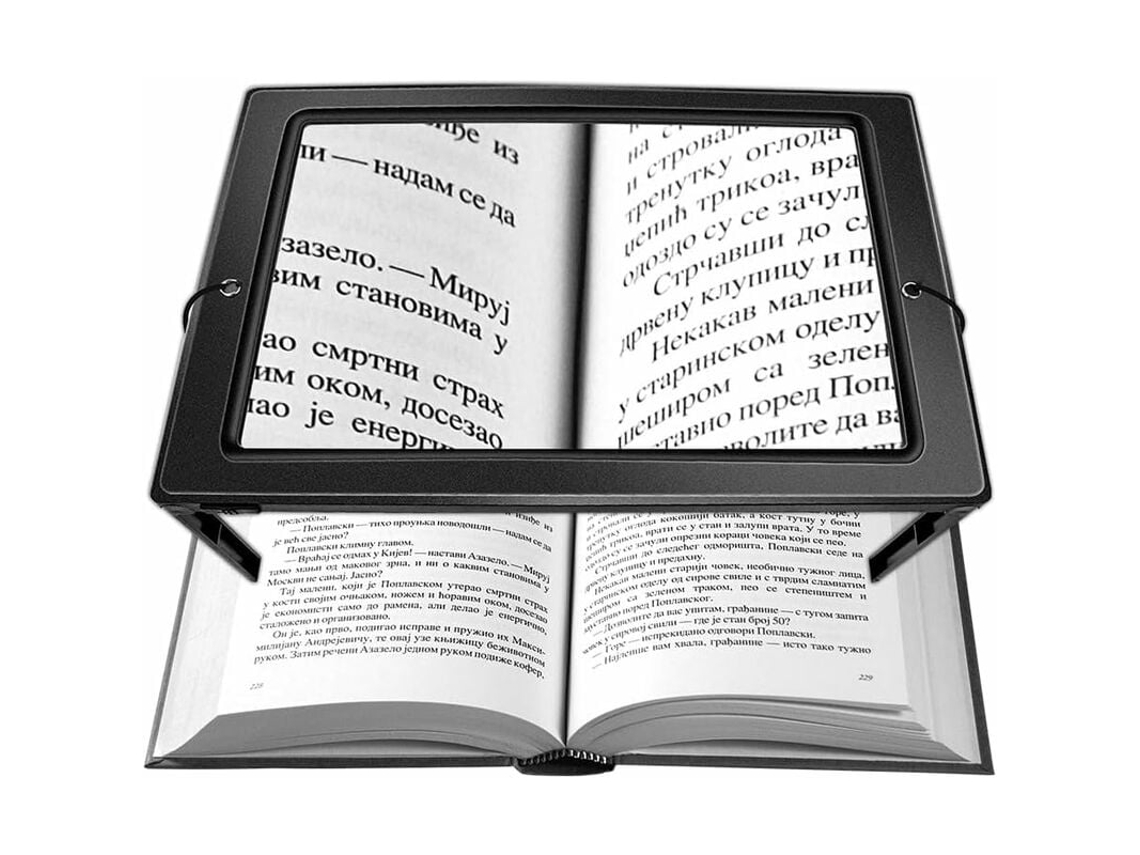 Lupa De Aumento 3x Com 4 Luzes De Led, Tamanho A4, Com Iluminação Para Leitura De Livros, Ideal Para Idosos E Para Guardar Joias. Com Aquaforge