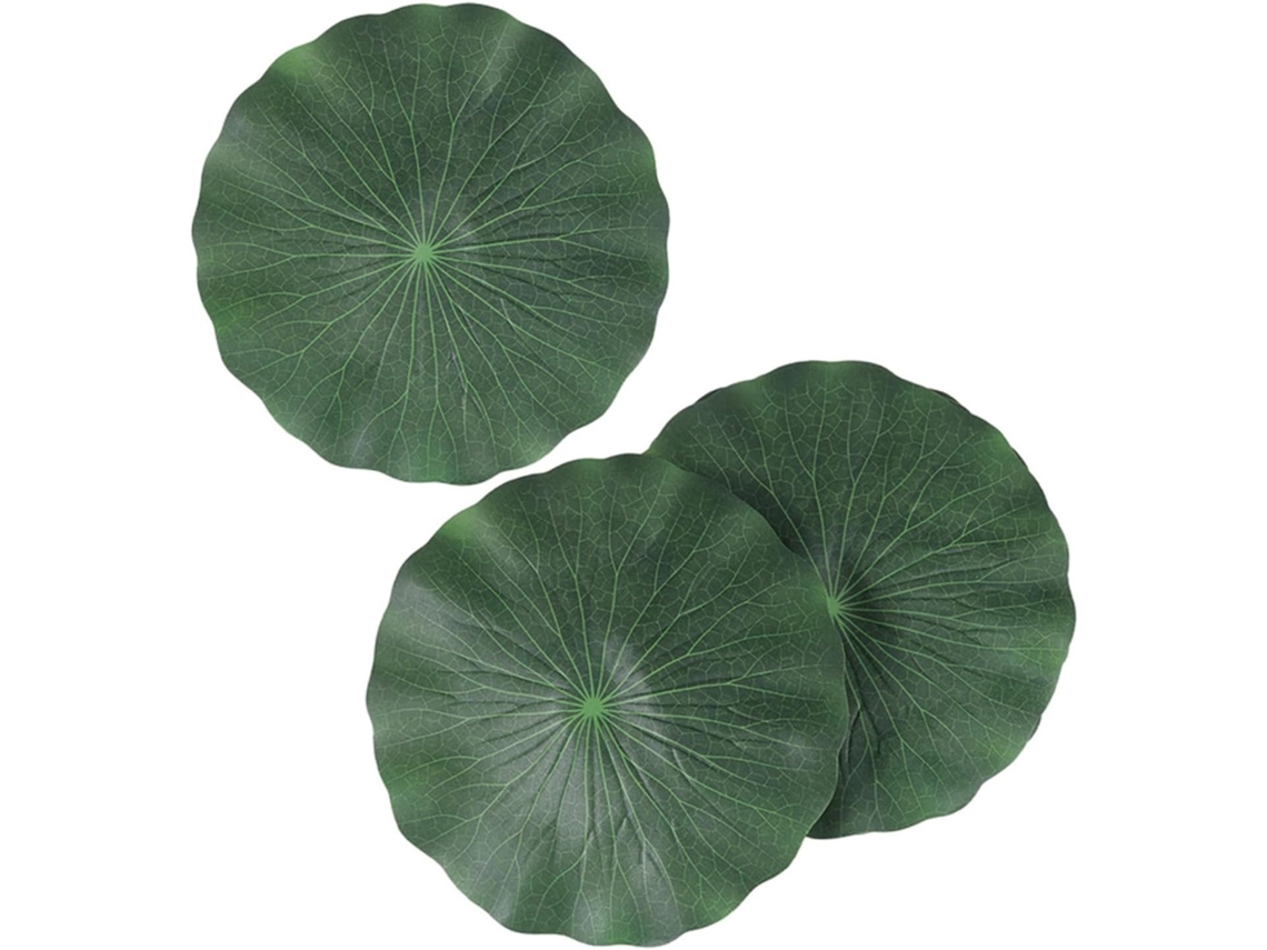 Inoomp Kit de 3 Folhas de Lótus Artificiais Simuladas, Folhas de Lírio Artificiais, Plantas Artificiais para Decoração CHABERLU