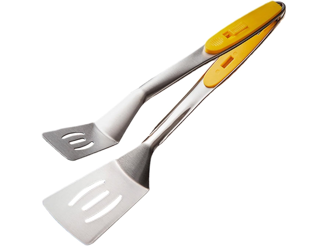 Pinça Genérica Para Churrasco, Utensílio De Cozinha Em Aço Inoxidável Com Cabo Longo 2em 1, Pinça De Cozinha E