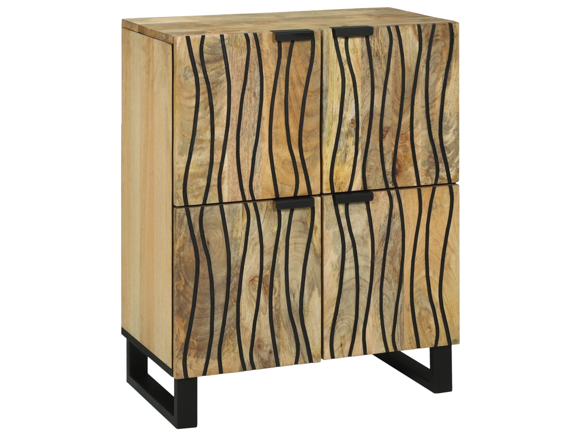 Conjunto 1 Buffet Vidaxl Castanho Madeira De Mangueira Maciça (60 X 33 X 75 Cm)