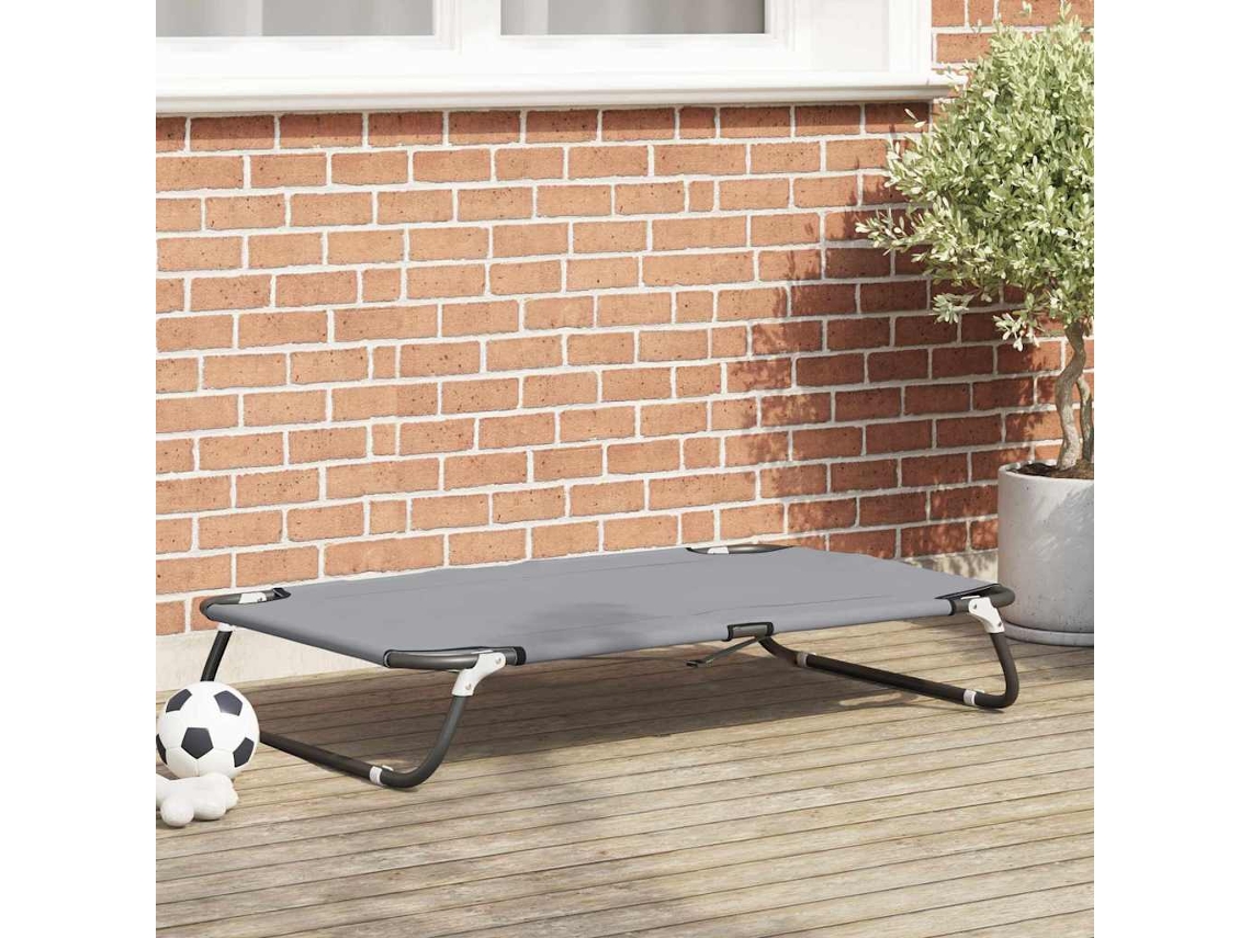 Vidaxl Cama Para Cachorro 90 X 55 X 18 Cm Aço Cinzento-claro