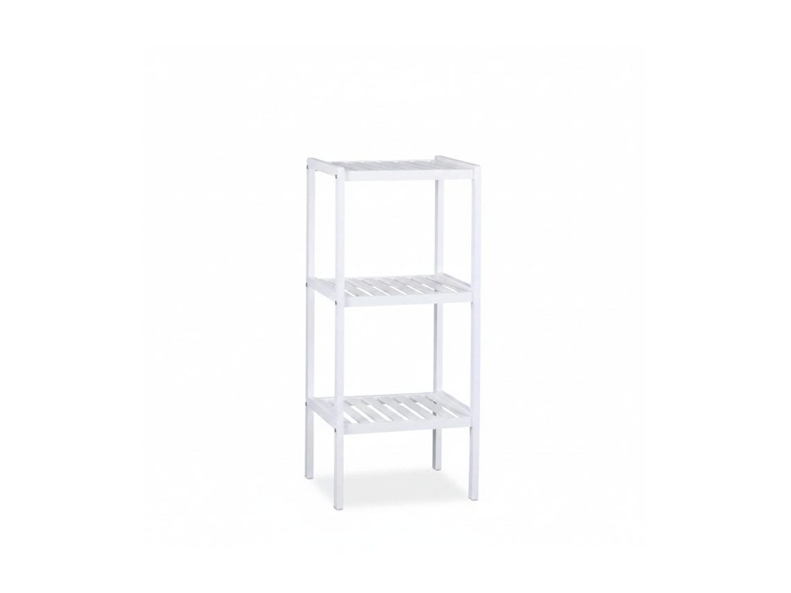 Relaxdays Prateleira De Bambu Para Casa De Banho, 3 Prateleiras, Prateleira De Madeira, 80 X 34,5 X 33 Cm, Branco