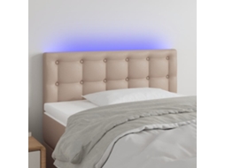 Cabecero de piel sintética con LED 90x5x78/88 cm Capuchino