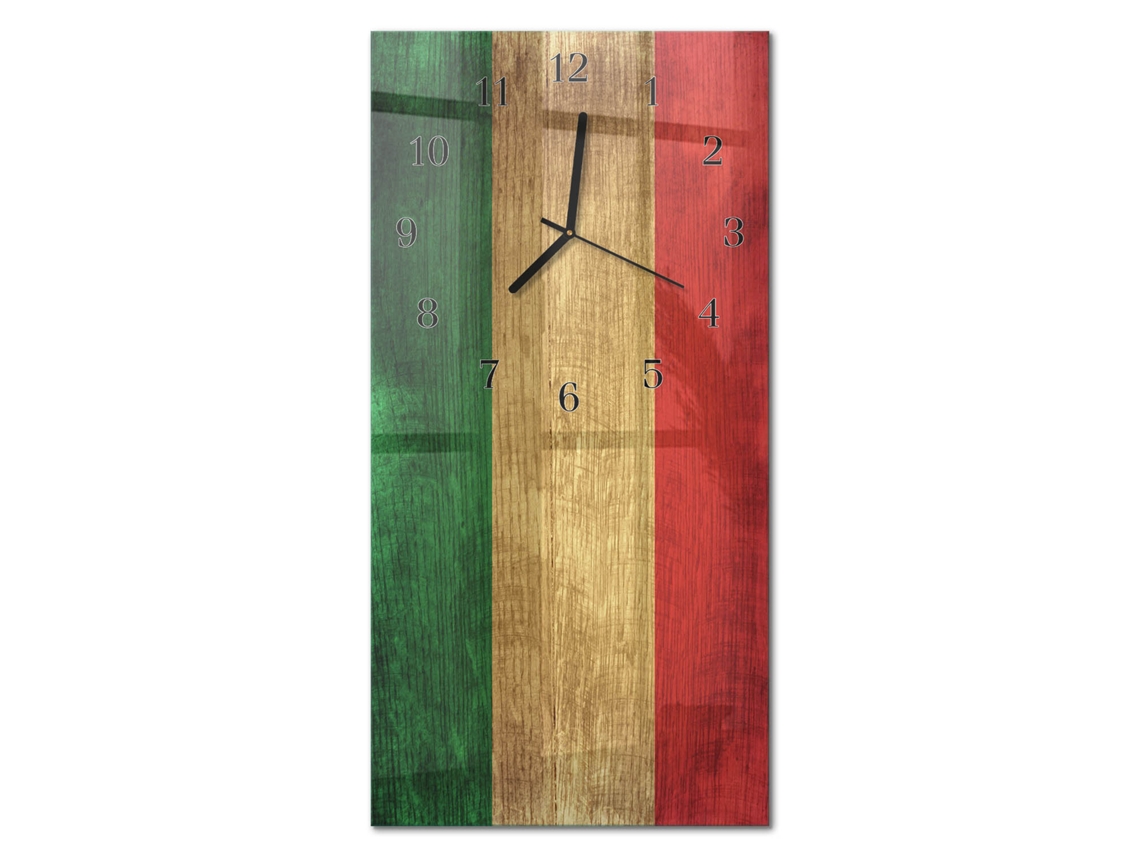 Relógio De Parede De Vidro Multicolor Espelharte (30x60 Cm)