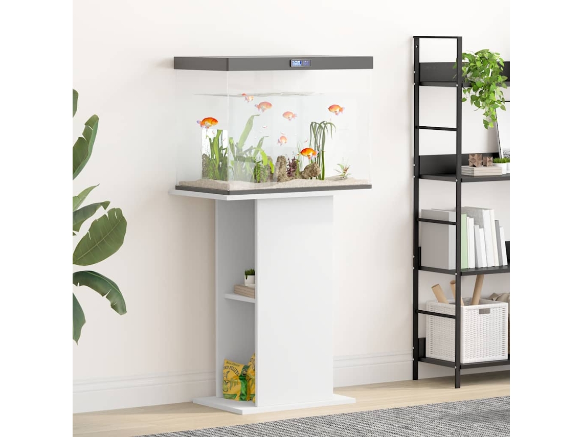 Vidaxl Suporte De Aquário 60,5x36x72,5 Cm Derivados De Madeira Branco