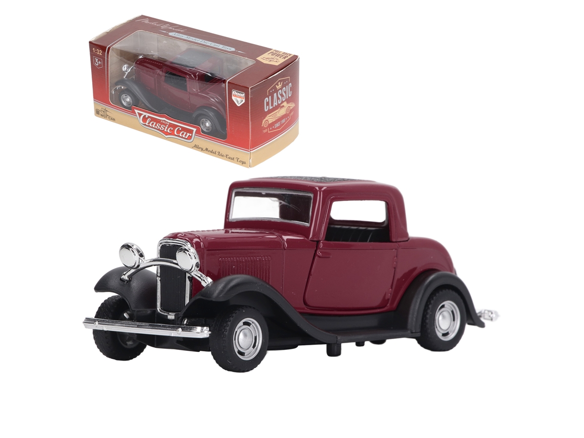 Primerox modelo de Carro Clássico 1:32 de Liga com Portas Abrindo e Mecanismo Pullback Vintage