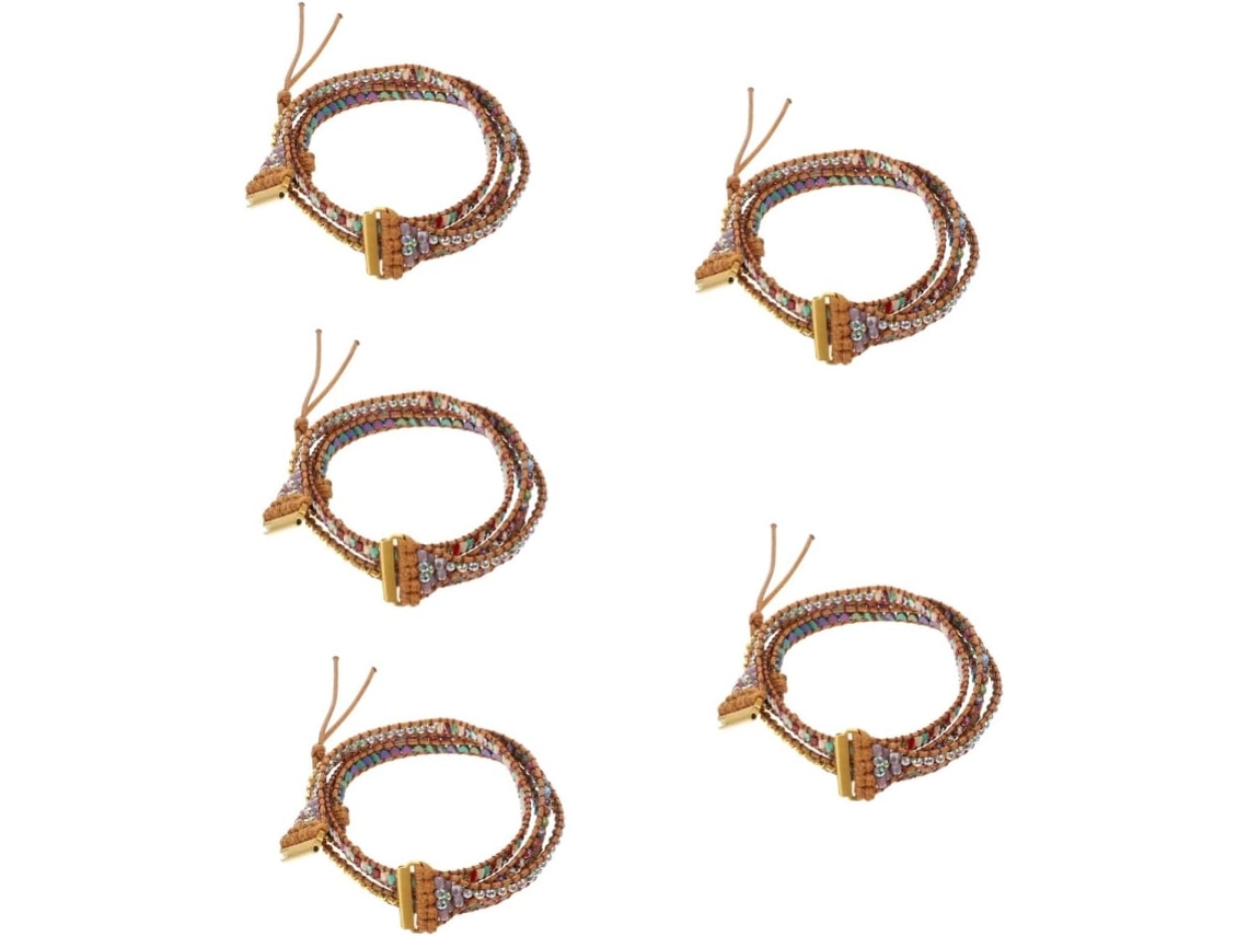 Conjunto de 5 Pulseiras Decorativas de Pedra Trançada para Relógios Inteligentes Leves. SFUSHOS